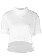 Haus By Ggdb Shortsleeved Cropped T-shirt, Women's, Size: Small, White, Cotton/polyester/lyocell