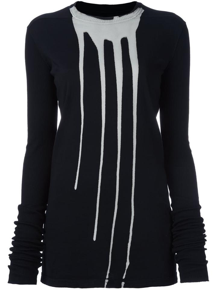 Rick Owens Drkshdw 'bleach Vomit' Sweatshirt, Women's, Size: Small, Black, Cotton