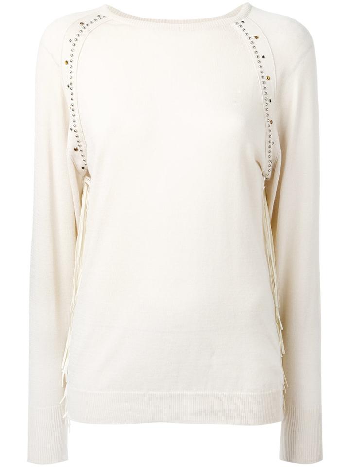 Laneus - Studded Trim Top - Women - Cotton/polyester/polyurethane/palm Glycerine - 44, Nude/neutrals, Cotton/polyester/polyurethane/palm Glycerine