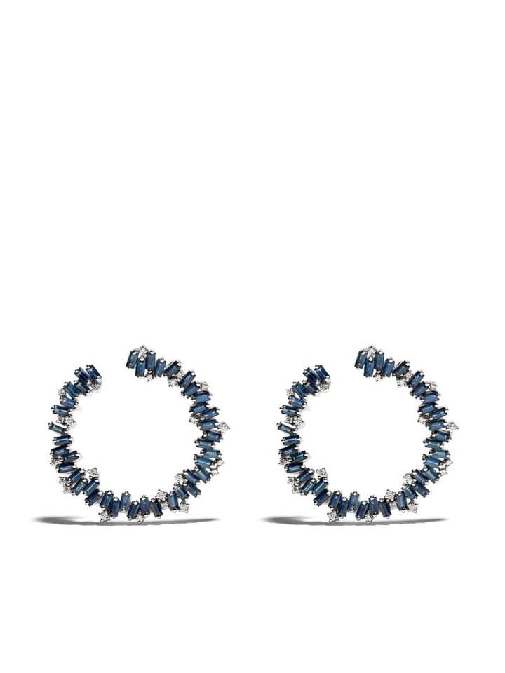 Suzanne Kalan 18kt White Gold Blue Sapphire And Diamond Spiral