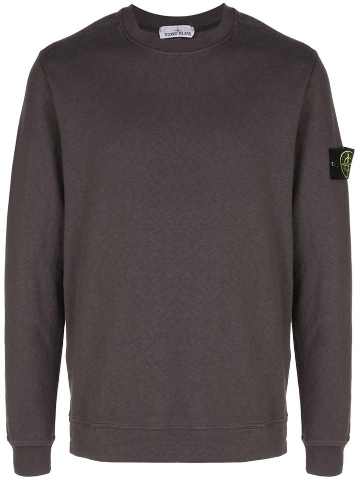 Stone Island Logo Plaque Sweatshirt - Grey