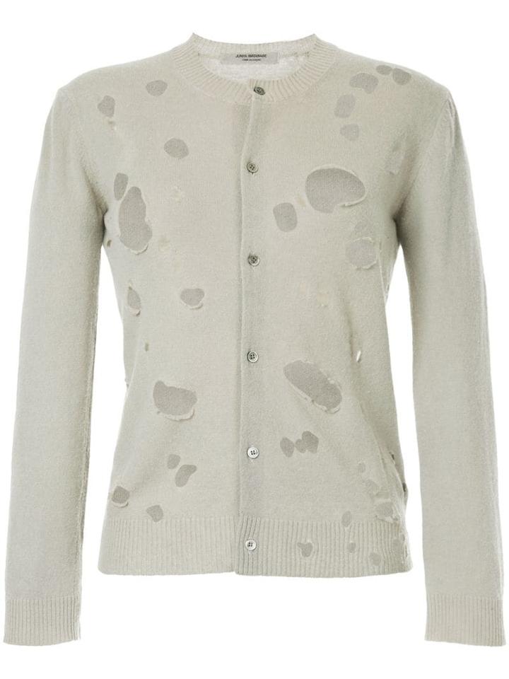 Junya Watanabe Comme Des Garçons Pre-owned Distressed Fitted Cardigan