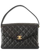 Chanel Vintage V Flap Turn-lock Handbag - Black