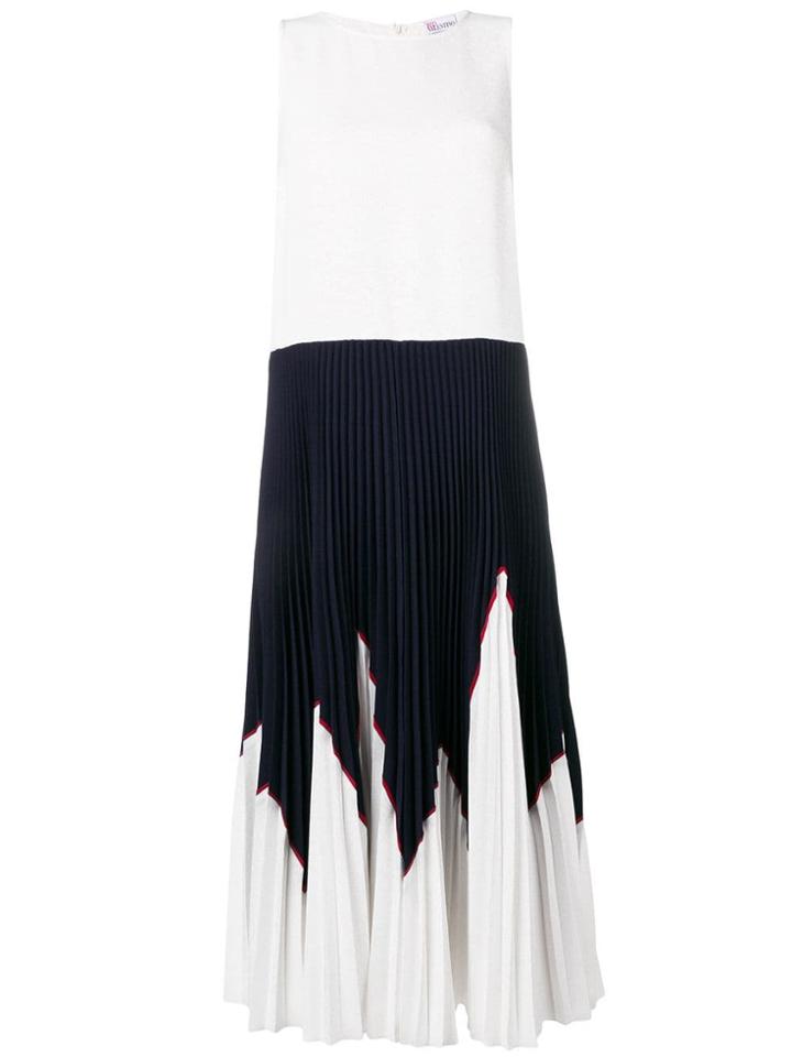 Red Valentino Pleated Midi Dress - White