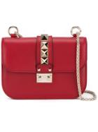Valentino Glam Lock Shoulder Bag, Women's, Red, Leather/metal/cotton