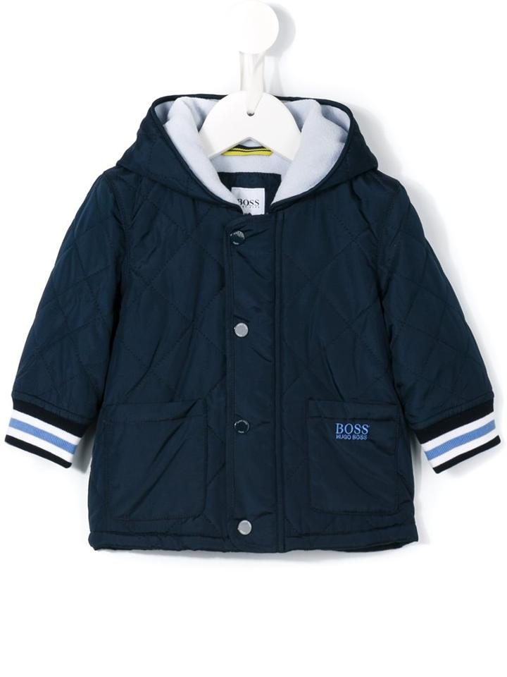 Boss Kids Quilted Hooded Coat, Infant Boy's, Size: 3 Mth, Blue