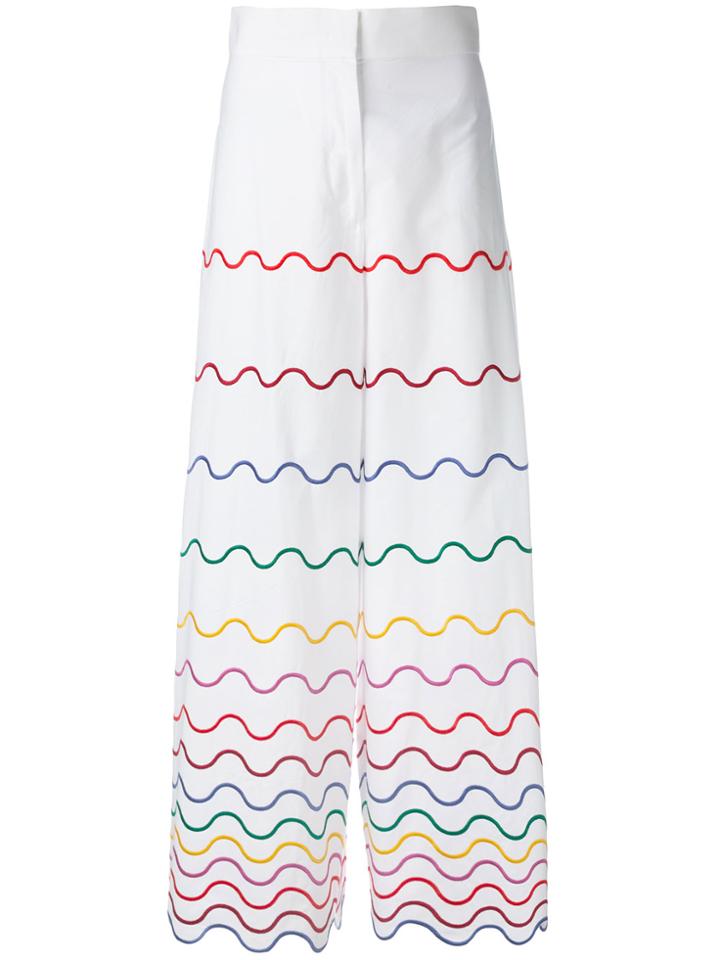 Sara Battaglia Wavy Panel Trousers - White