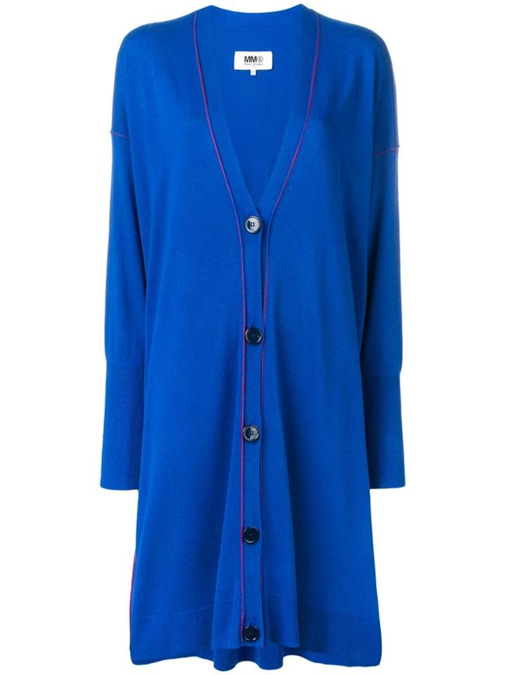 Mm6 Maison Margiela Plissé Coat - Blue