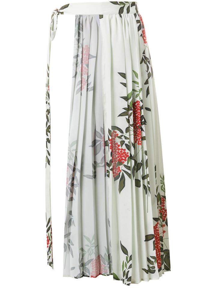 Act N&deg;1 Floral Print Pleated Skirt - Green