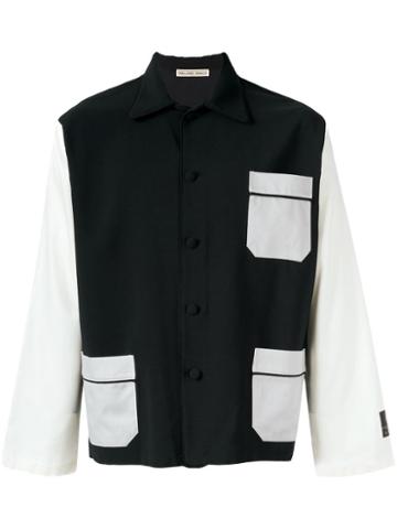 Emiliano Rinaldi Patch Pockets Shirt, Men's, Size: 48, Black, Virgin Wool/cotton/viscose