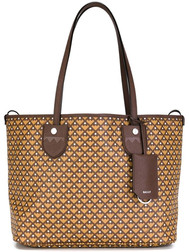 Bally Small Bernina Tote, Women's, Brown, Canvas/polyurethane