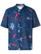 Paul Smith Floral Print Short Sleeve Shirt - Blue
