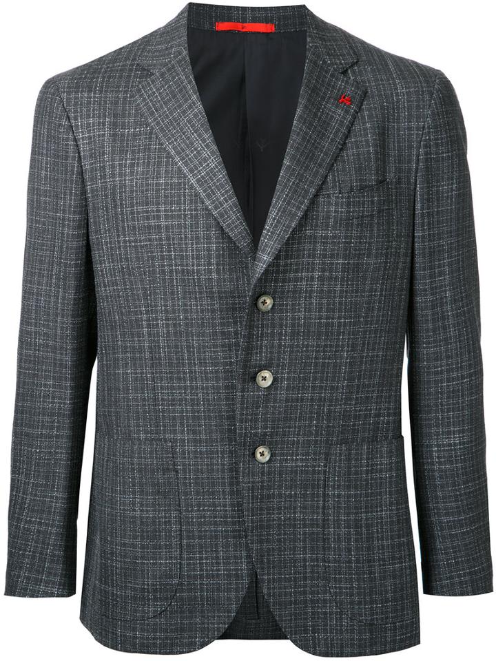 Isaia Sailor Blazer, Men's, Size: 50, Grey, Wool