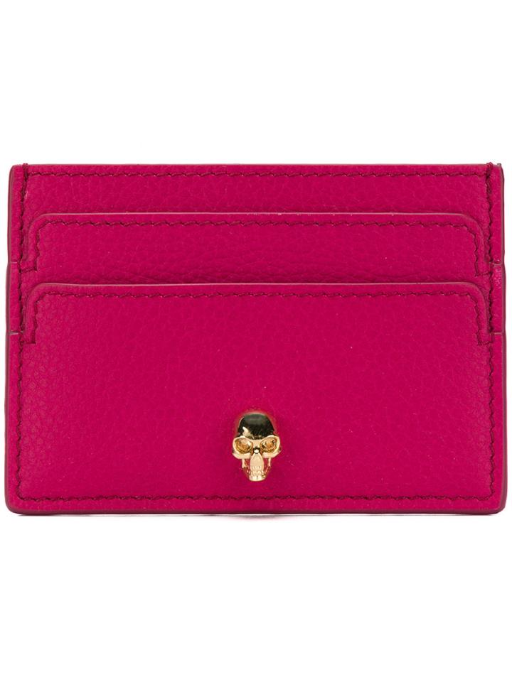 Alexander Mcqueen Skull Motif Cardholder - Pink & Purple