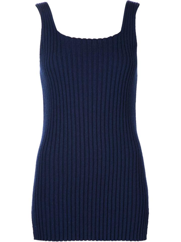 The Row Knit Ribbed Tank Top, Women's, Size: Medium, Blue, Silk/cashmere