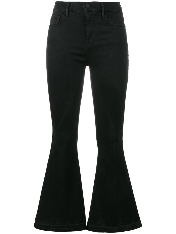 Frame Denim Le Crop Bell Flared Jeans - Black