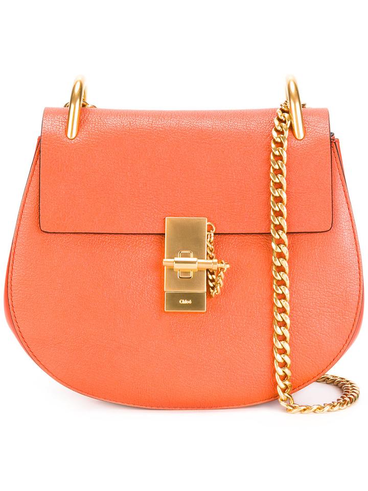 Chloé Drew Shoulder Bag, Women's, Red, Calf Leather/goat Skin/calf Suede