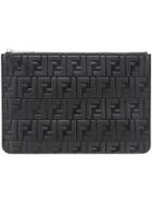 Fendi Monogram Zipped Pouch - Black