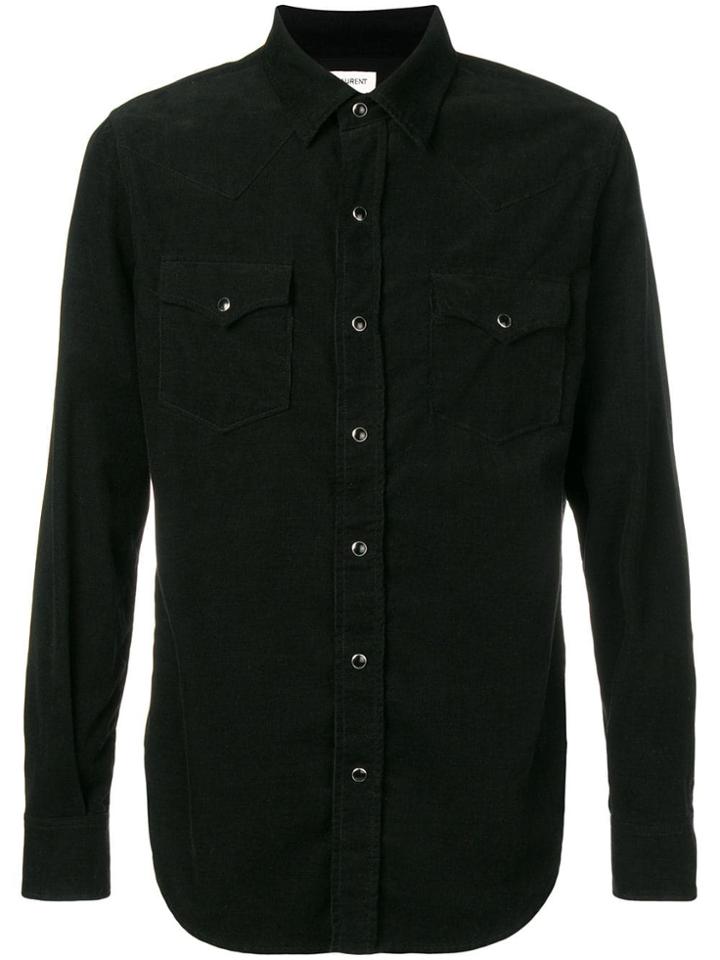 Saint Laurent Corduroy Western Shirt - Black