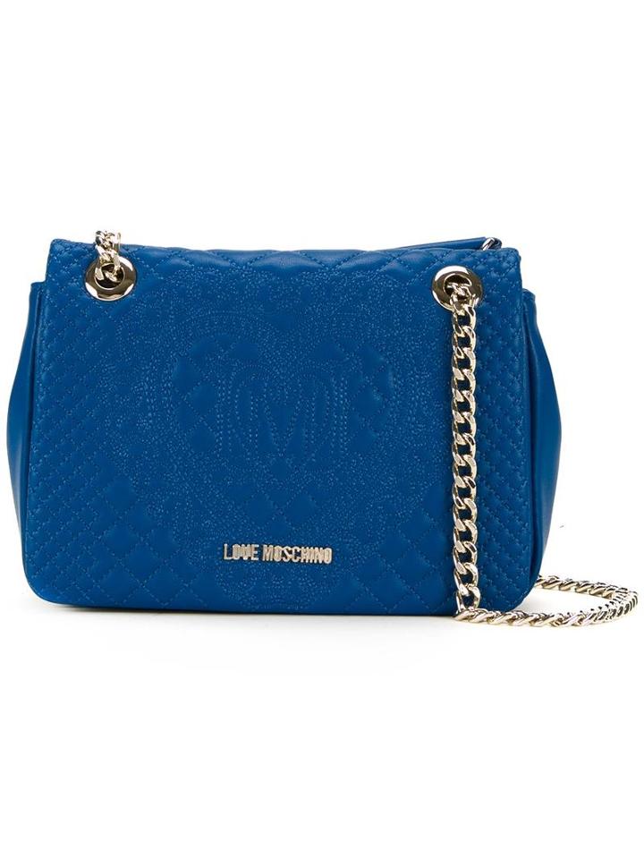 Love Moschino Embossed Medium Shoulder Bag, Women's, Blue