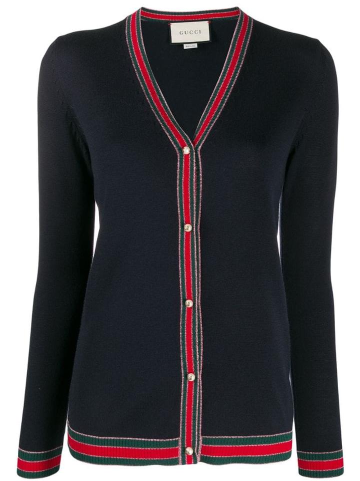 Gucci Merino Wool Knitted Cardigan - Blue