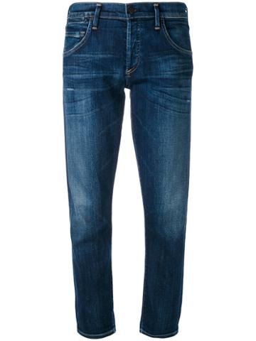 Citizens Of Humanity - Cropped Straight Leg Jeans - Women - Cotton/polyurethane - 27, Blue, Cotton/polyurethane