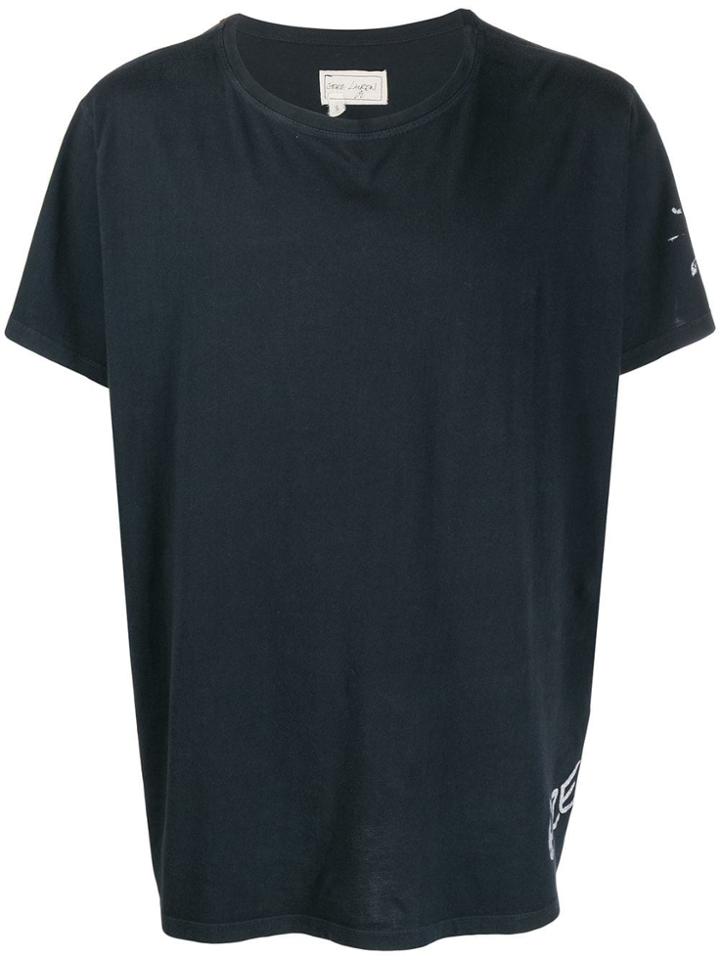 Greg Lauren Sleeve Print T-shirt - Blue
