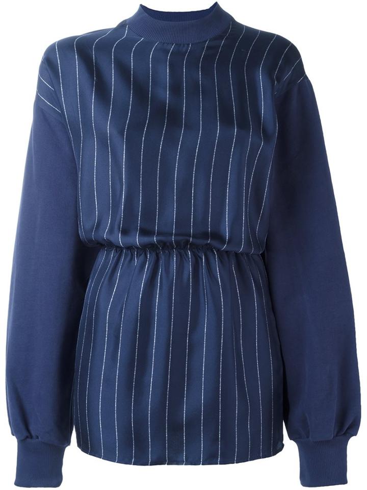 Each X Other Striped Sweatshirt, Women's, Size: Medium, Blue, Silk/cotton