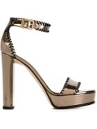 Jimmy Choo Holly Sandals, Women's, Size: 37, Grey, Leather