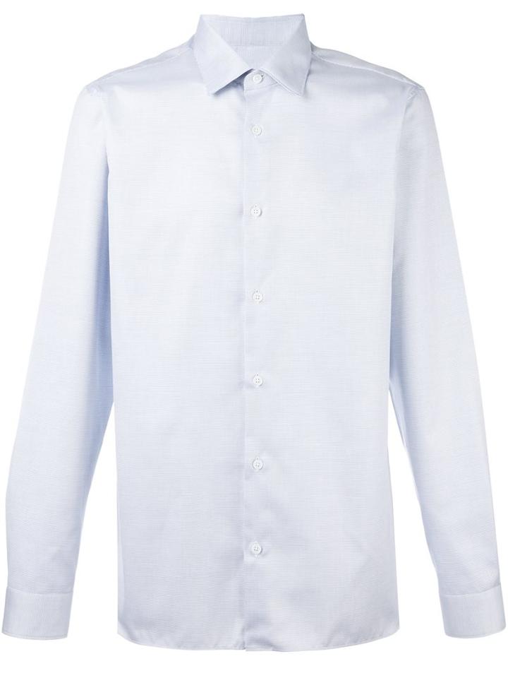 Z Zegna Woven Button Down Shirt, Men's, Size: 39, Blue, Cotton