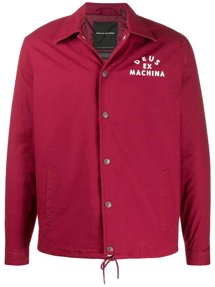 Deus Ex Machina Logo Print Shirt Jacket - Red
