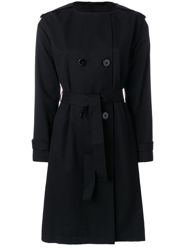 Emporio Armani Hooded Trench Coat - Black