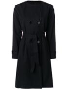 Emporio Armani Hooded Trench Coat - Black