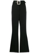 Liu Jo Belted Flared Trousers - Black