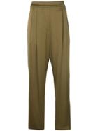 Erika Cavallini Loose Fit Satin Trousers - Green