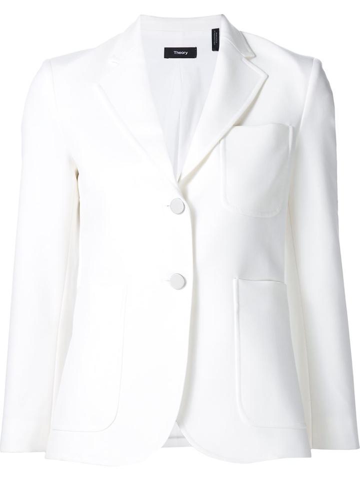 Theory Classic Blazer, Women's, Size: 10, White, Polyester