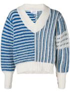 Thom Browne Fun-mix Intarsia Stripe Boxy Pullover - Blue