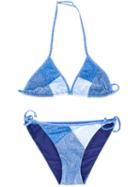 Mc2 Saint Barth Kids - Teen Halterneck Bikini - Kids - Polyamide/spandex/elastane - 16 Yrs, Blue