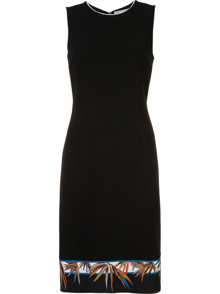 Emilio Pucci - Printed Hem Dress - Women - Silk/spandex/elastane/viscose/wool - 40, Black, Silk/spandex/elastane/viscose/wool