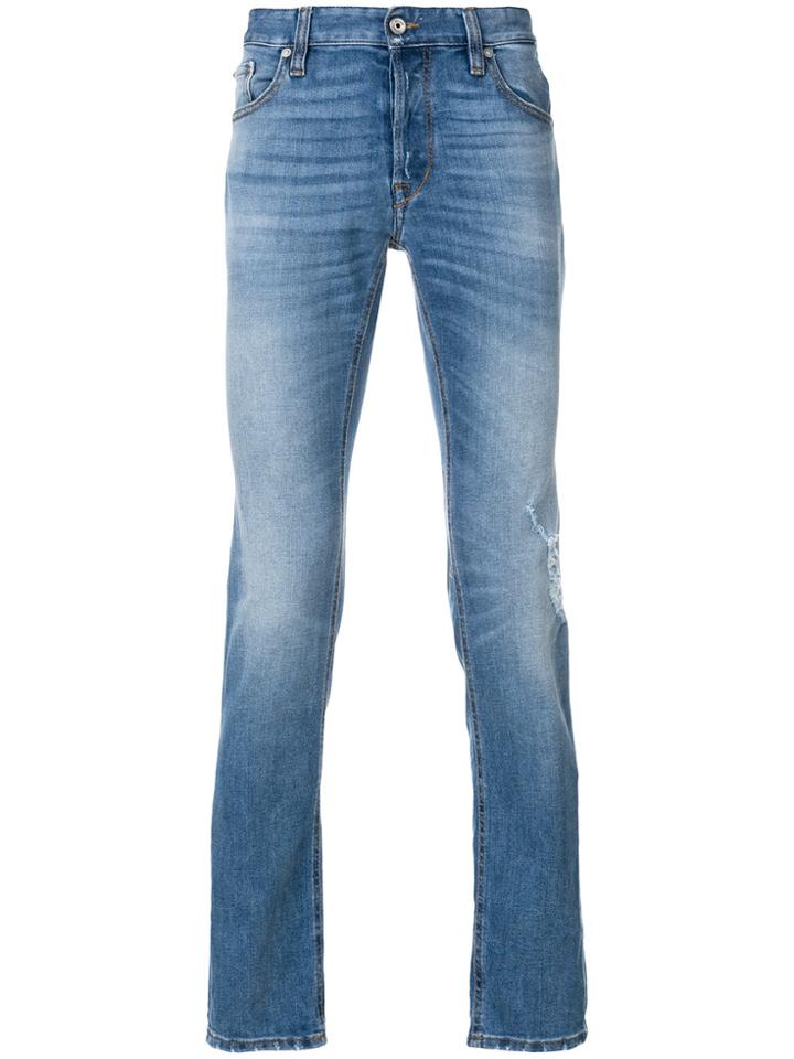 Just Cavalli Stonewashed Straight Leg Jeans - Blue