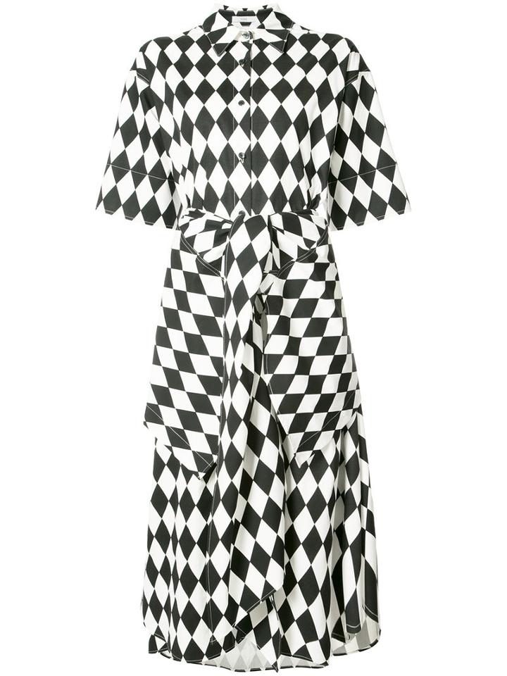 Tome - Harlequin Print Shirt Dress - Women - Cotton - 4, Women's, Black, Cotton