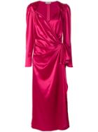 Attico Sweetheart Neck Long Evening Dress - Pink & Purple