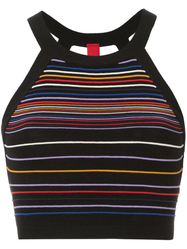 Nagnata Strap Back Crop Sports Top - Black