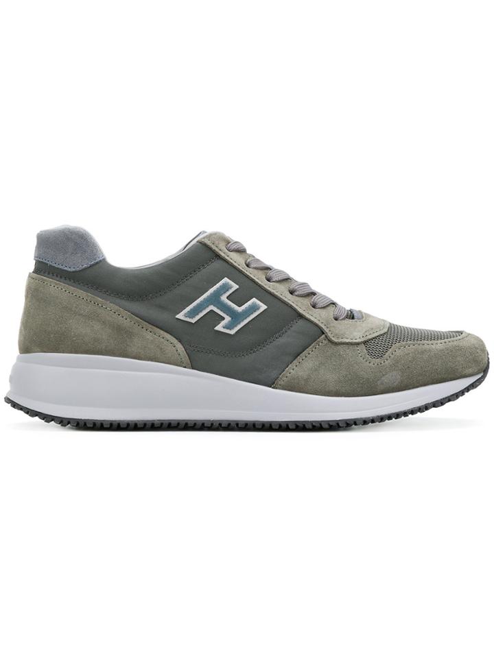 Hogan Logoed Panel Sneakers - Green