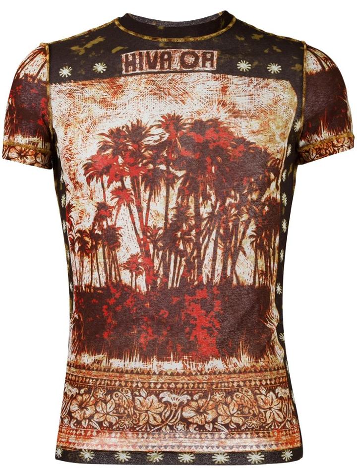 Jean Paul Gaultier Vintage Printed Sheer T-shirt - Multicolour
