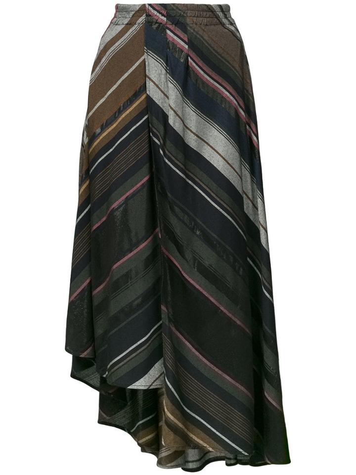 Apiece Apart Striped Asymmetric Skirt - Blue