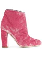 Malone Souliers Velvet Ankle Boots - Pink & Purple