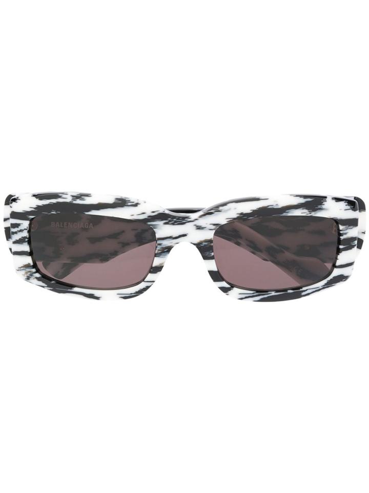 Balenciaga Eyewear Square Abstract-print Sunglasses - Black