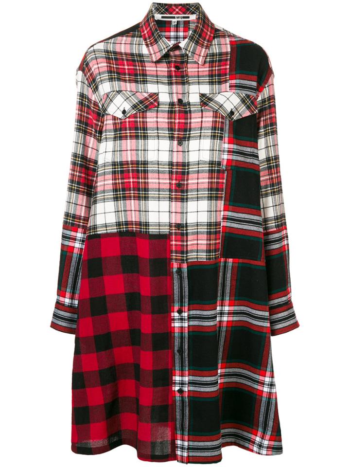 Mcq Alexander Mcqueen Tartan Shirt Dress - Black