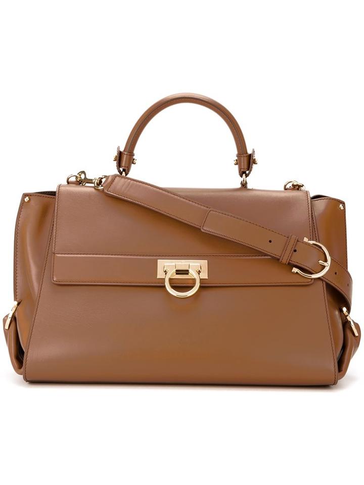 Salvatore Ferragamo 'sofia' Tote, Women's, Nude/neutrals, Leather